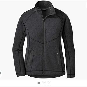 Outdoor research vashon fleece full-zip, large, charcoal gray